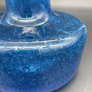 Vintage cobalt blue bubble glass vase – 1960s Scandinavian design