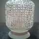 Old ceiling lamp lamp vintage white glass diamond tip ø 14 cm 100% 1970 vintage