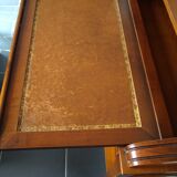 Tiered desk with leather zipper