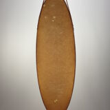 Italian Oval Teak Mirror 1950s 32x103cm