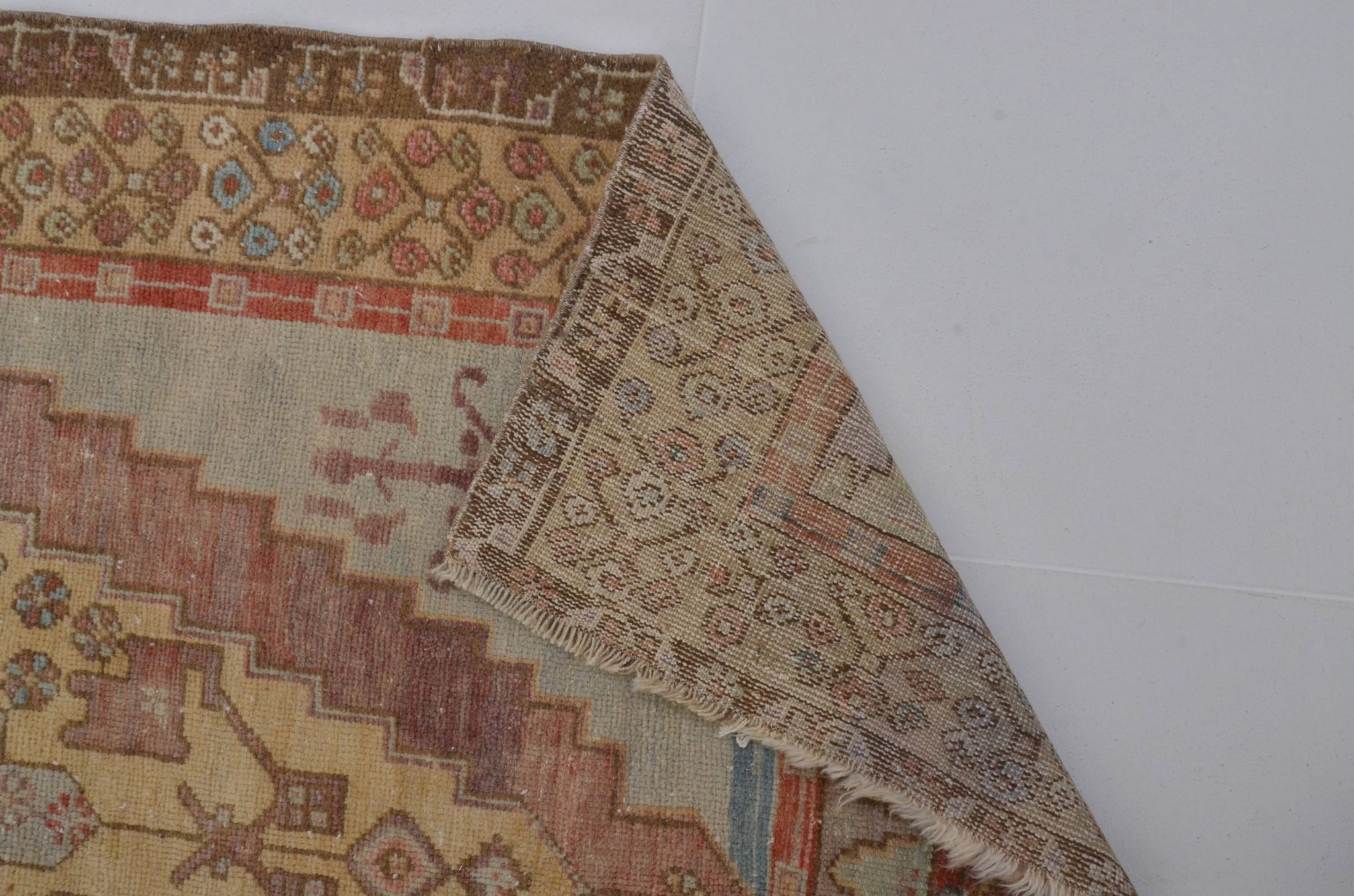Tapis Oushak vintage noué à la main sku 1455