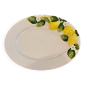 Grand plat barbotine citron