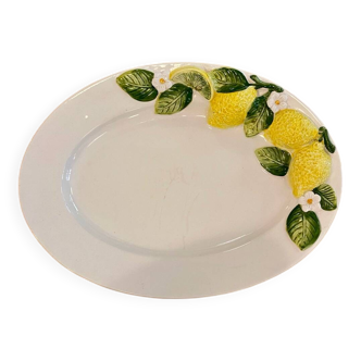 Grand plat barbotine citron