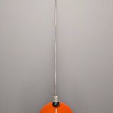 Orange opaline ball pendant light, 1960s-70s