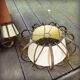 Suspension light and its 2 rattan wall lights by Louis Sognot, 1950s