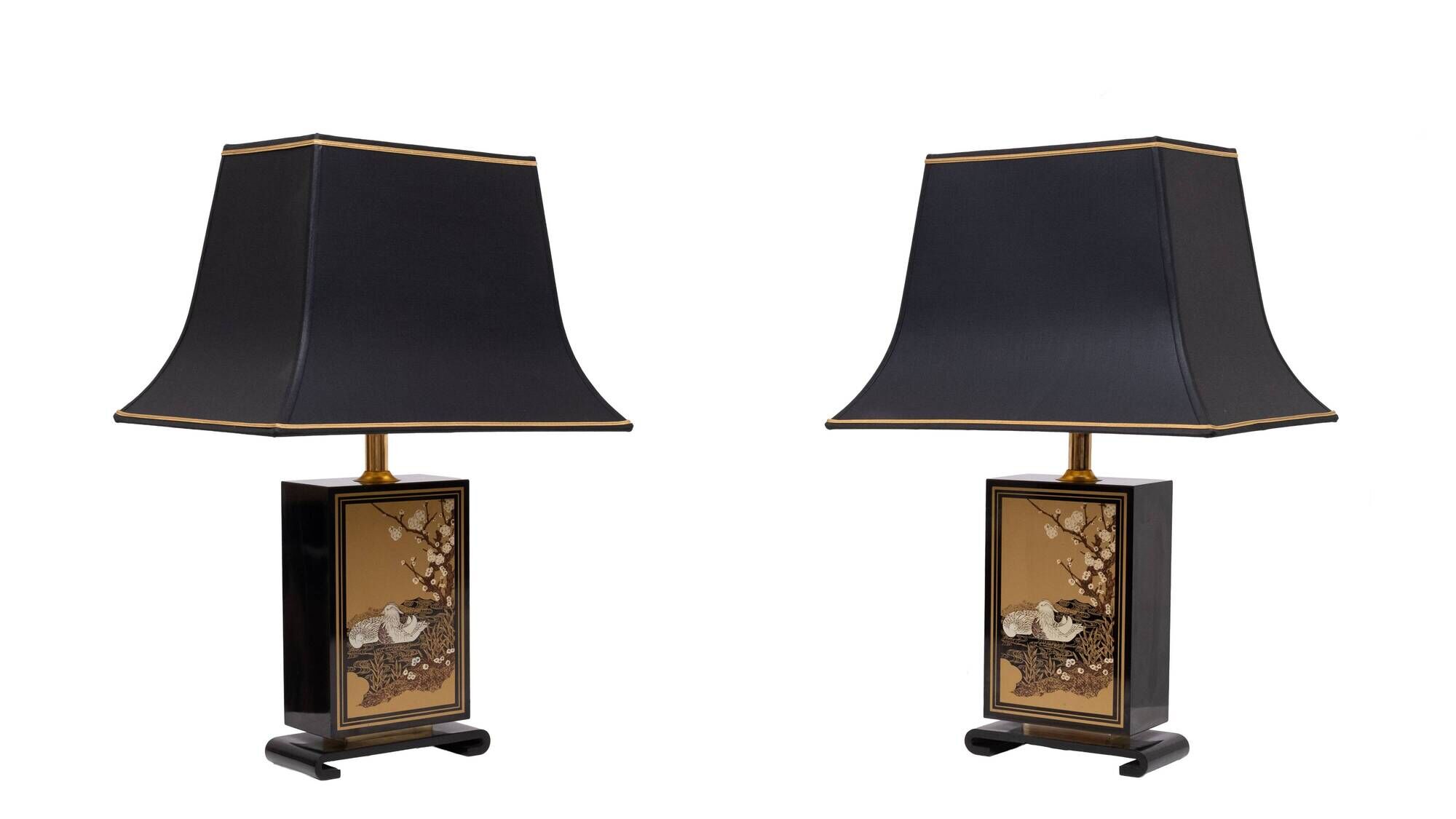 Stunning Maison Le Dauphin Pagode Design Table Lamps France 1970's