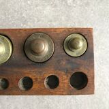 Old brass weight box for scale