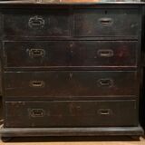 Teak officer's chest of drawers