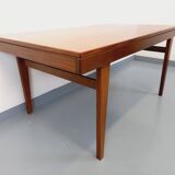 Vintage Scandinavian 50s 60s teak dining table with extension