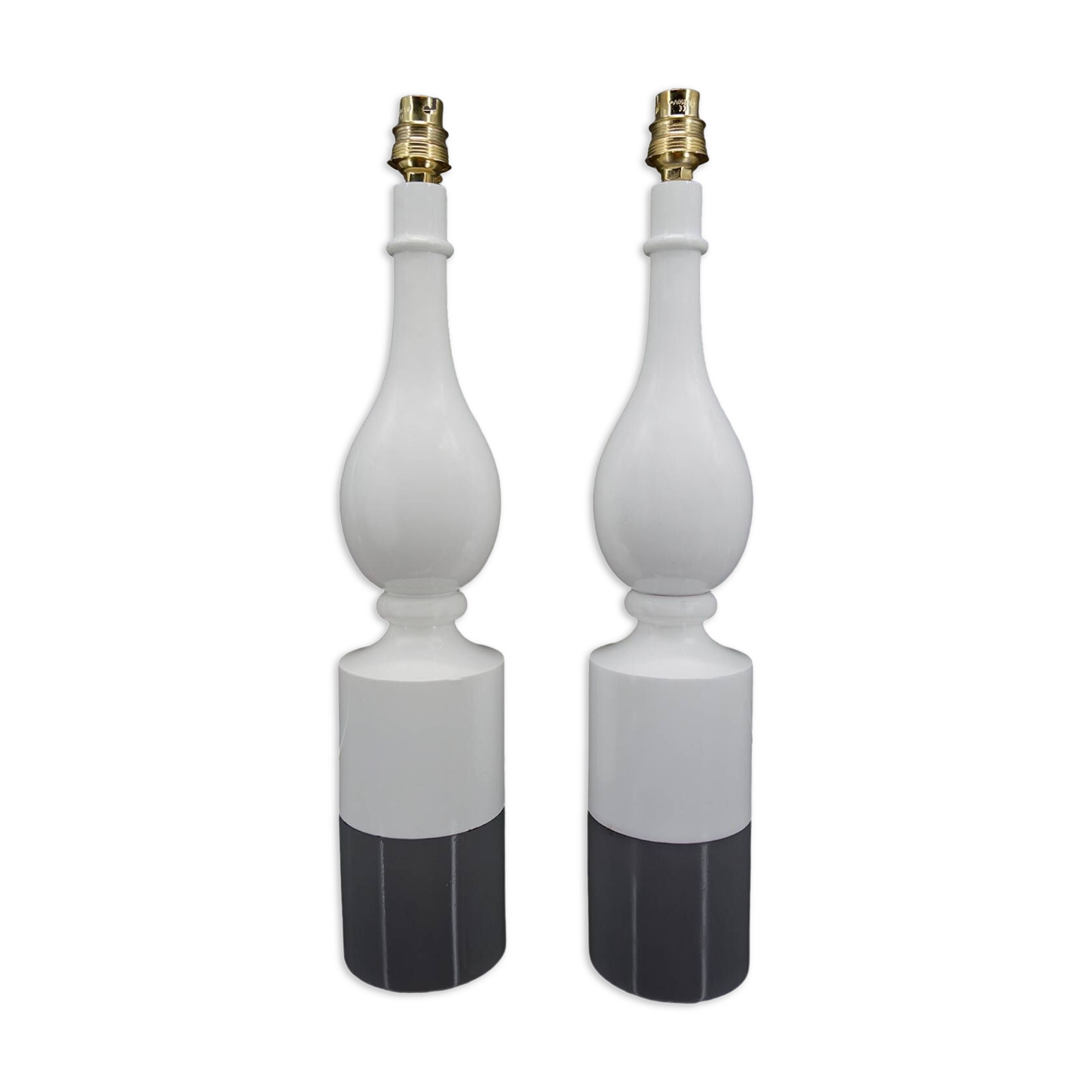 Pair of white lamps by Philippe Capelle, France, Circa 1970