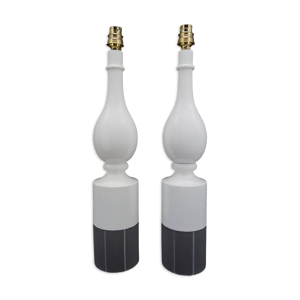 Paire de lampes blanches - circa