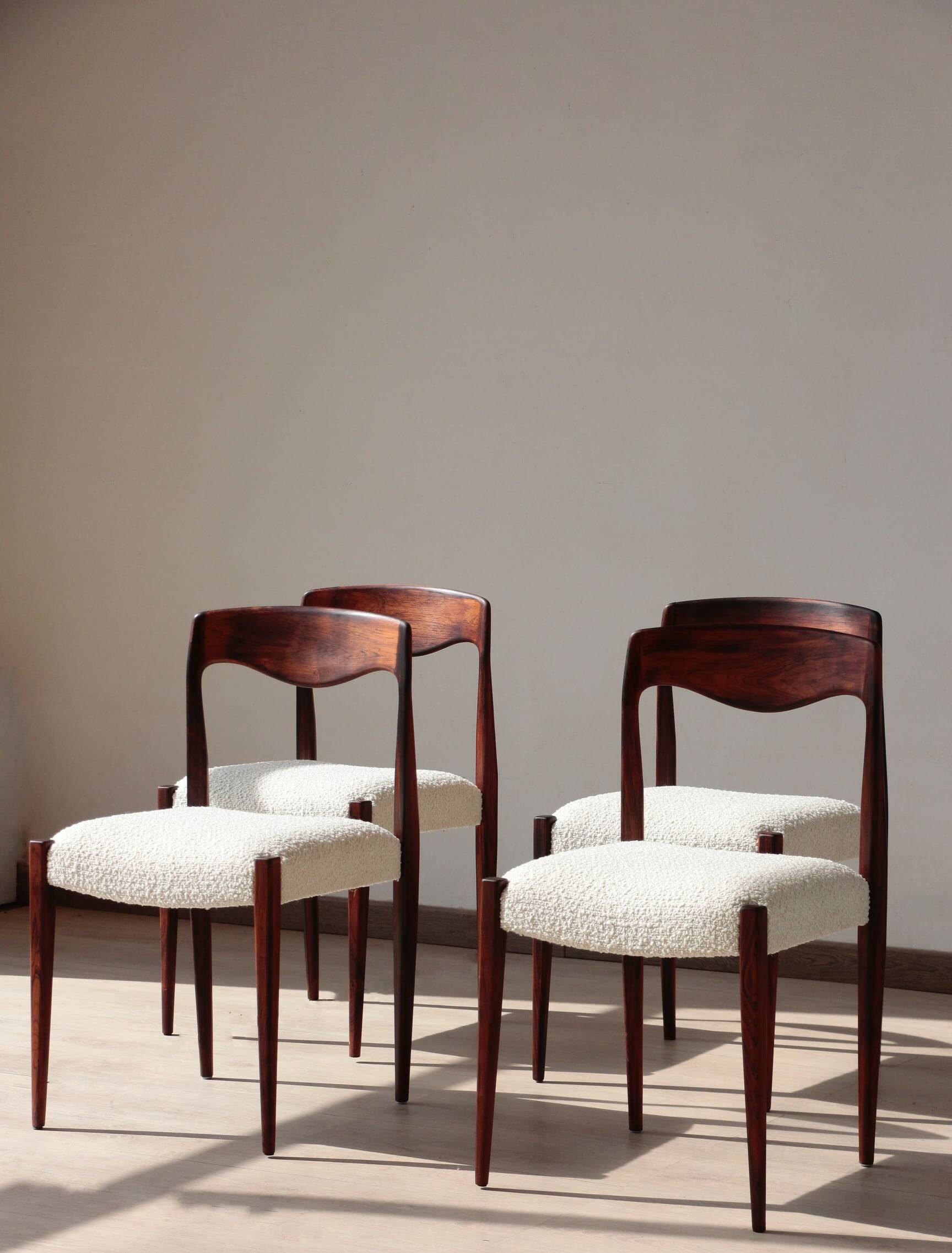 Set of 4 Scandinavian rosewood chairs – Otto Møller style | Vintage