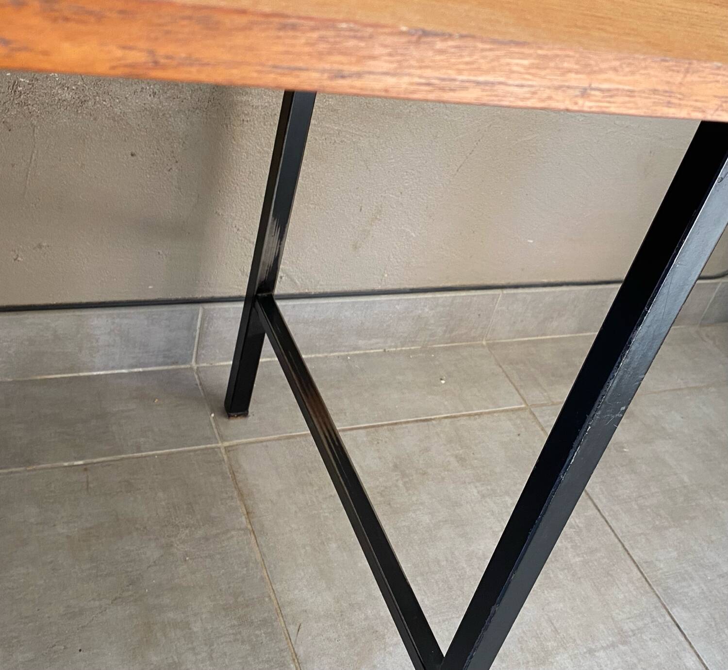 Vintage wood and metal desk from the 60s