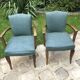 Pair of bridge armchairs in green skaÏ