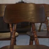 Set of 7 oak and beech plywood chairs