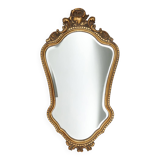 Baroque gilted wooden mirror, france 1950s