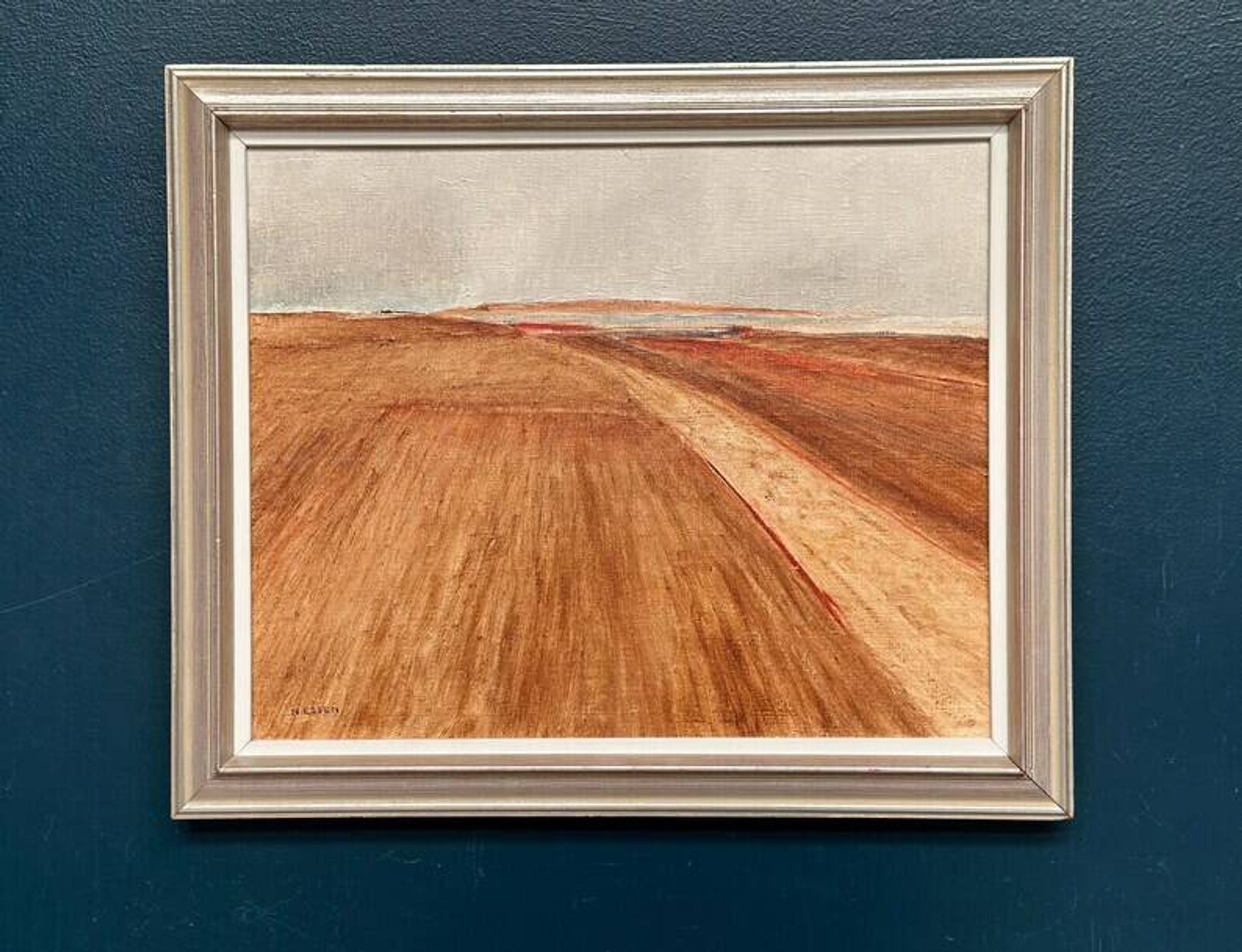 Original Swedish Oil on Canvas - "Rustic Landscape" by Nils Essen - Signed - Vintage and Framed - 42 × 50 cm (16.5" × 19.7")