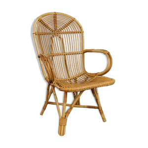 Fauteuil en rotin avec - accoudoirs