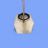 Suspension cube in white opaline Art Deco 1930