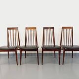 Set of 4 vintage Scandinavian style rosewood chairs from the 60s, by Ernst Martin Dettinger