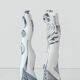 Pair of modernist nude figurative vases in porcelain by Sargadelos.