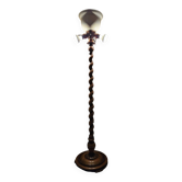Lampadaire bois touné  Art Déco 1960