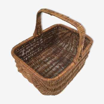 Vintage rattan wicker basket popular mushroom peach mushrooms