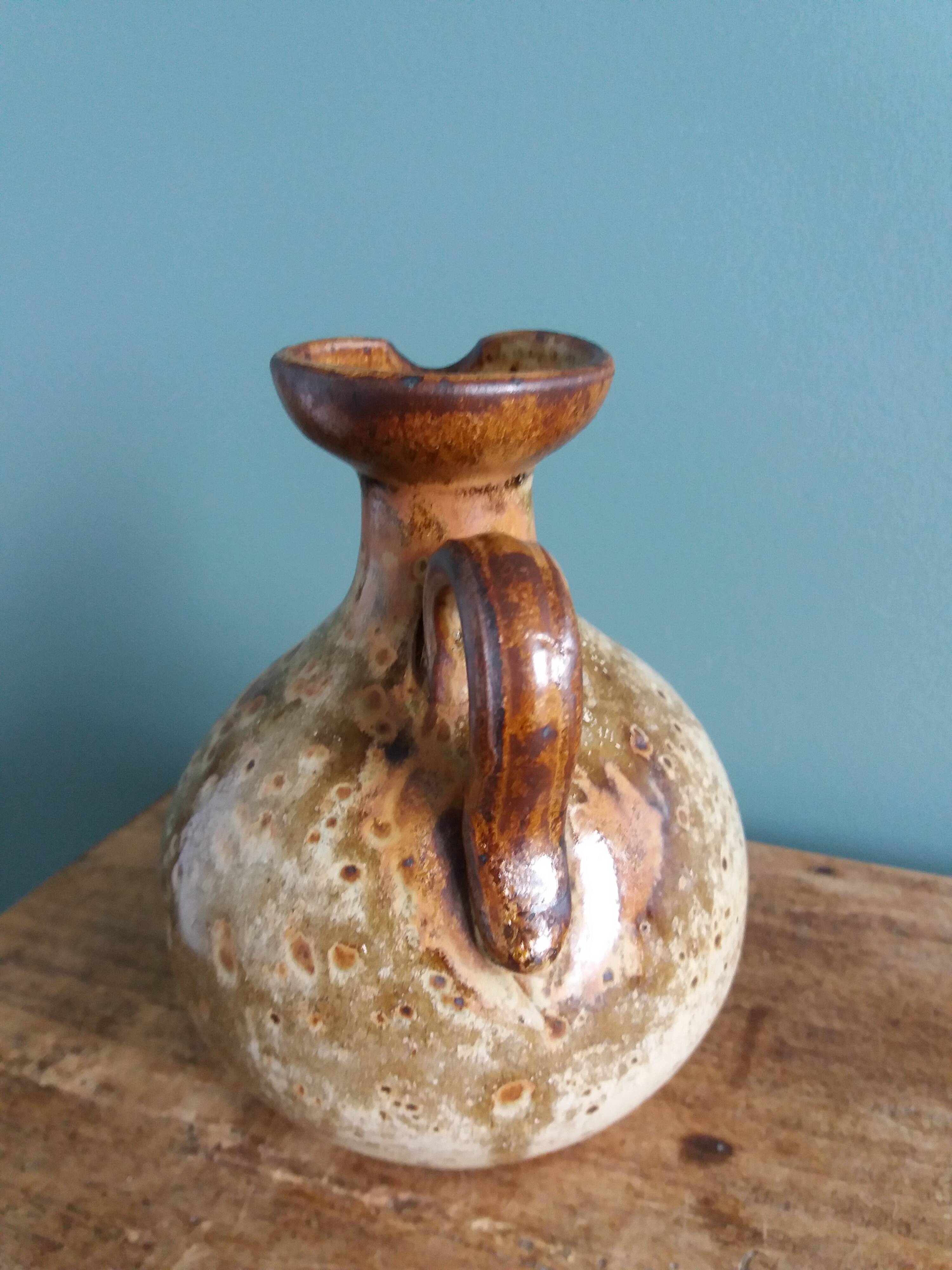 Vinegar pitcher in Puisaye stoneware by Jean-Pierre Prud'homme