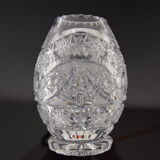Vintage Cut Crystal Glass Vase, Glasswork Novy Bor, 1950's.