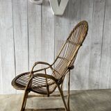 Fauteuil rotin vintage