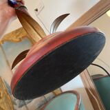 3. Art Deco palm tree lamp – red base & white glass globe