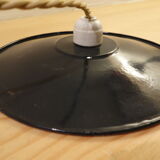 Black enamelled suspension - porcelain rosette