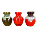 Set of 3 Multi-Color Fat Lava Op Art Pottery Vase Made Bay Ceramics, Germany