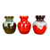 Set of 3 Multi-Color Fat Lava Op Art Pottery Vase Made Bay Ceramics, Germany