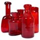 Collection of five rare red vases by Erik Hoglund, Sweden, 1960s.