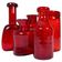 Collection of five rare red vases by Erik Hoglund, Sweden, 1960s.