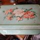 Old metal box 30x18 regibana green flower