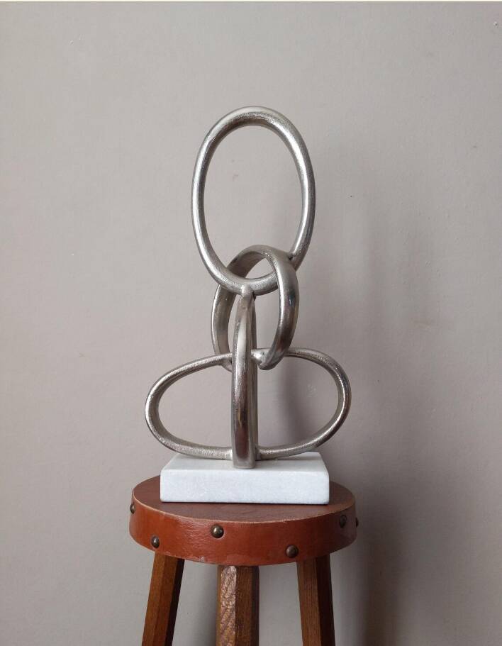 Handcrafted sculpture cast aluminum contemporary design abstract art