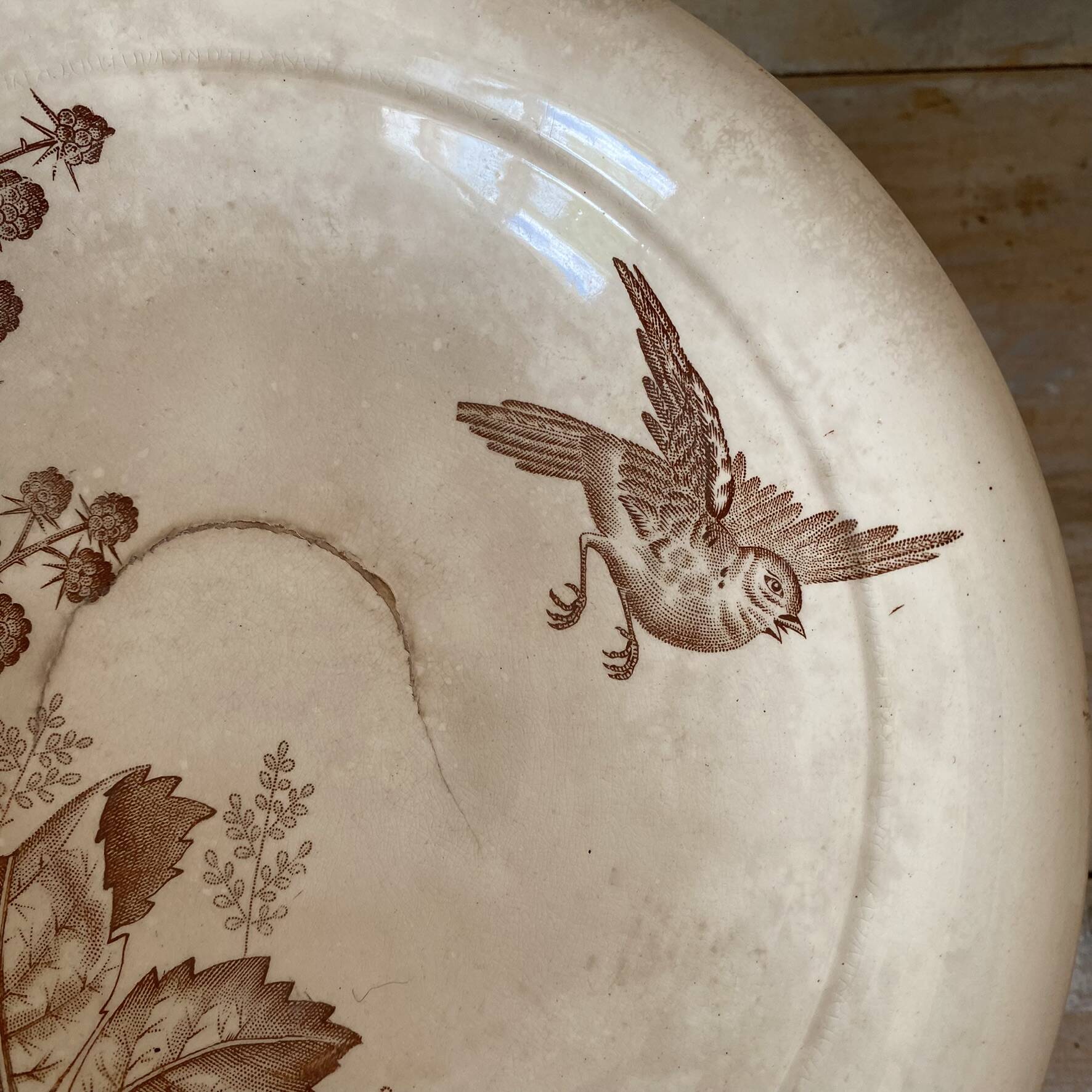 Sepia ironware compote dish, antique fruit bowl.