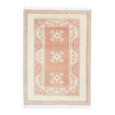 Tapis vintage turc Oushak fait main en laine et coton marron, années 1970