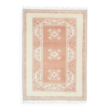 1970s Vintage Turkish Oushak Handmade Wool Cotton Brown Area Rug 166x242