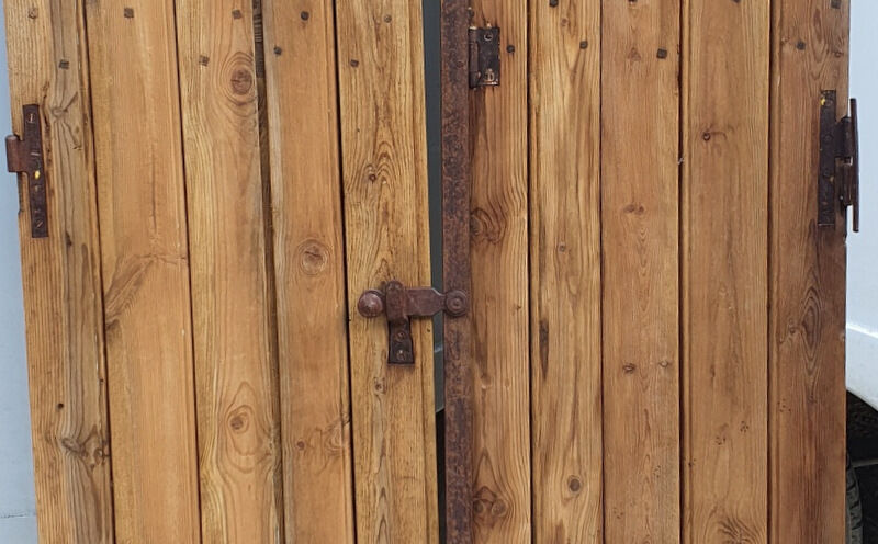 Old waxed wood shutters