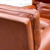 Set of Italian leather Poltrona Frau chairs, 1970s.