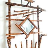 Art nouveau coat rack in tiger-print bamboo