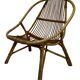 Ensemble vintage de 4 fauteuils club en rotin Rohe Noordwolde 1960