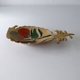 Empty pocket pineapple enamelled brass
