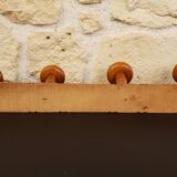 Wooden wall-mounted coat rack with 4 hooks