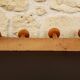 Wooden wall-mounted coat rack with 4 hooks