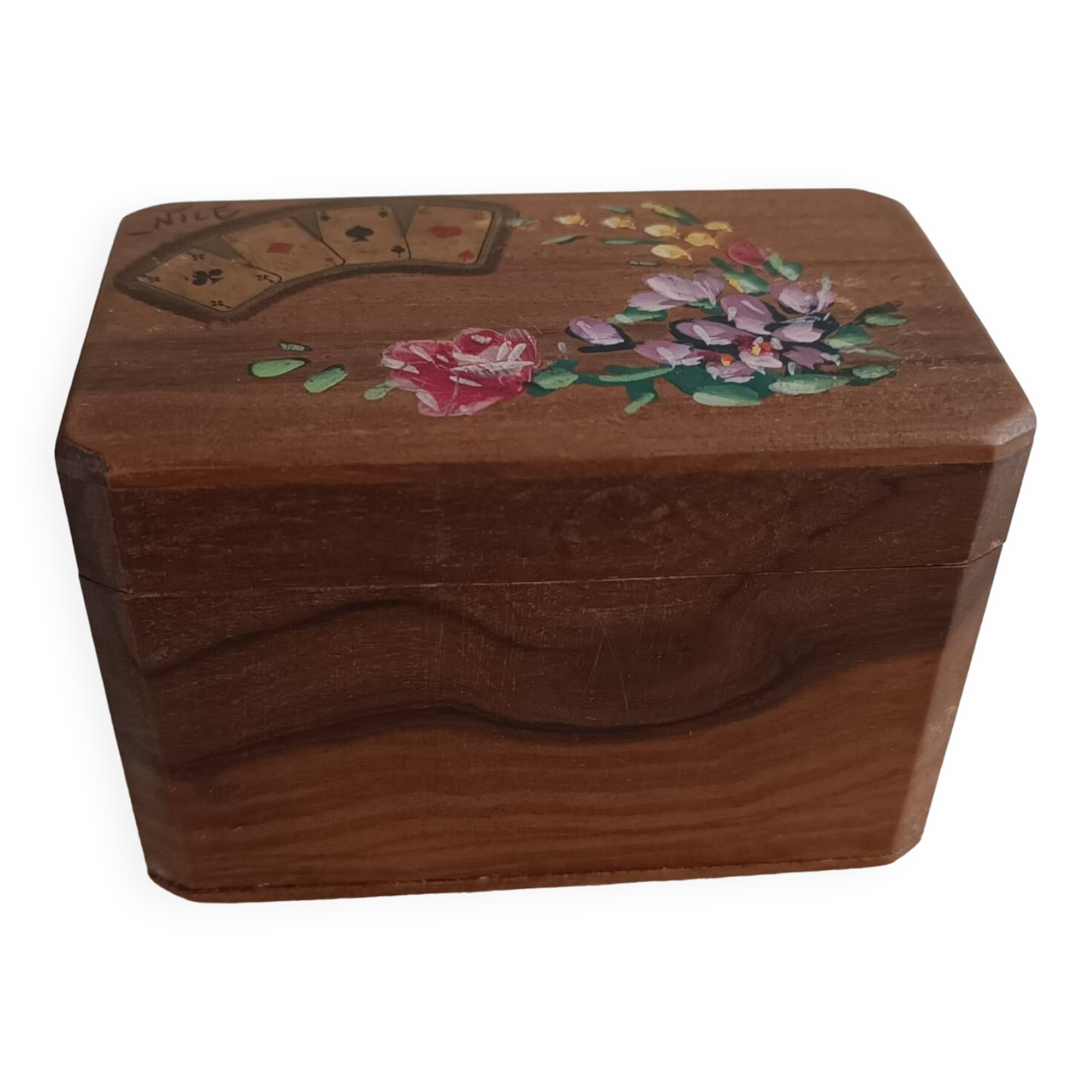 Wooden box for card games