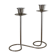 Vintage double candlestick in chrome metal – Spiral design